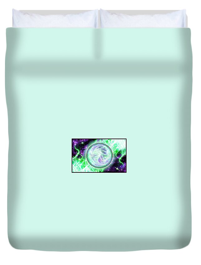 Corporate Duvet Cover featuring the digital art Cosmic Lifestream by Shawn Dall