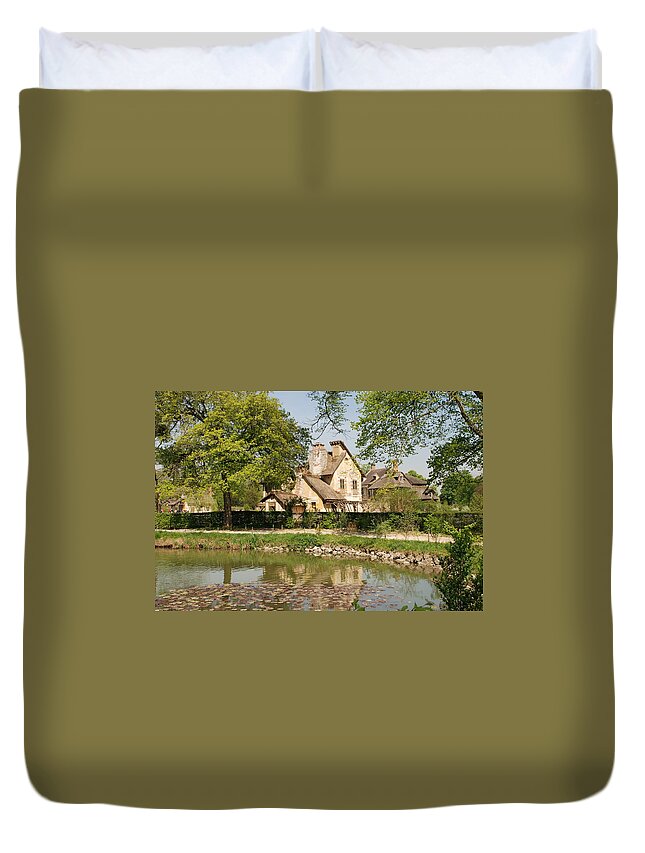 Cottage Duvet Cover featuring the photograph Cottage in the Hameau de la Reine by Jennifer Ancker