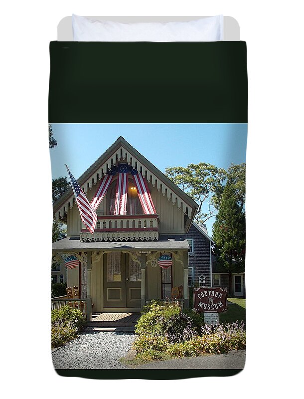 New England Duvet Cover featuring the photograph Cottage Musuem by Catherine Gagne