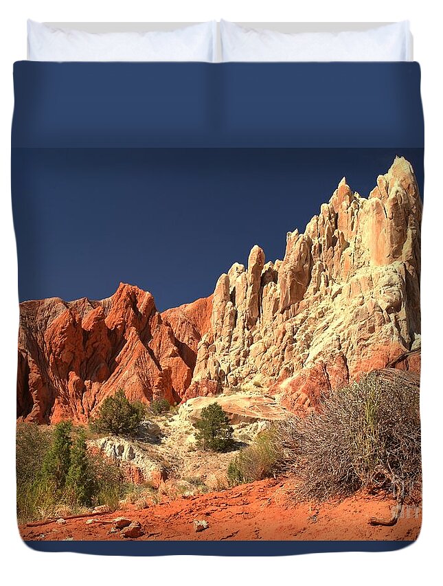 Cottonwood Road Duvet Cover featuring the photograph Cottonwood Pyramids by Adam Jewell