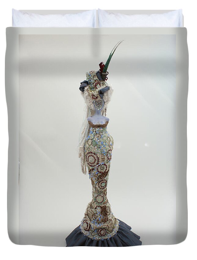 Countess M Duvet Cover featuring the sculpture Countess M by Judy Henninger