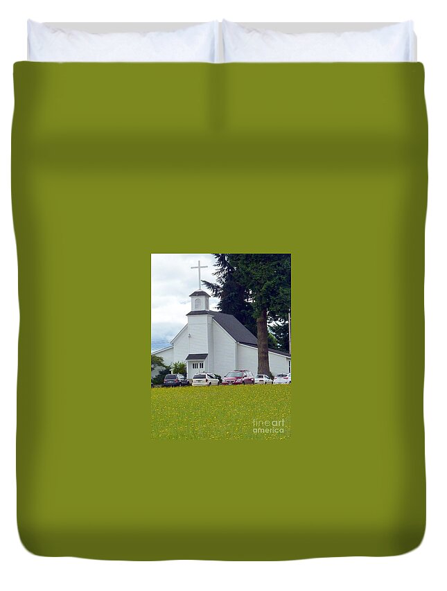 Country Church Duvet Cover featuring the photograph Country Church by Susan Garren