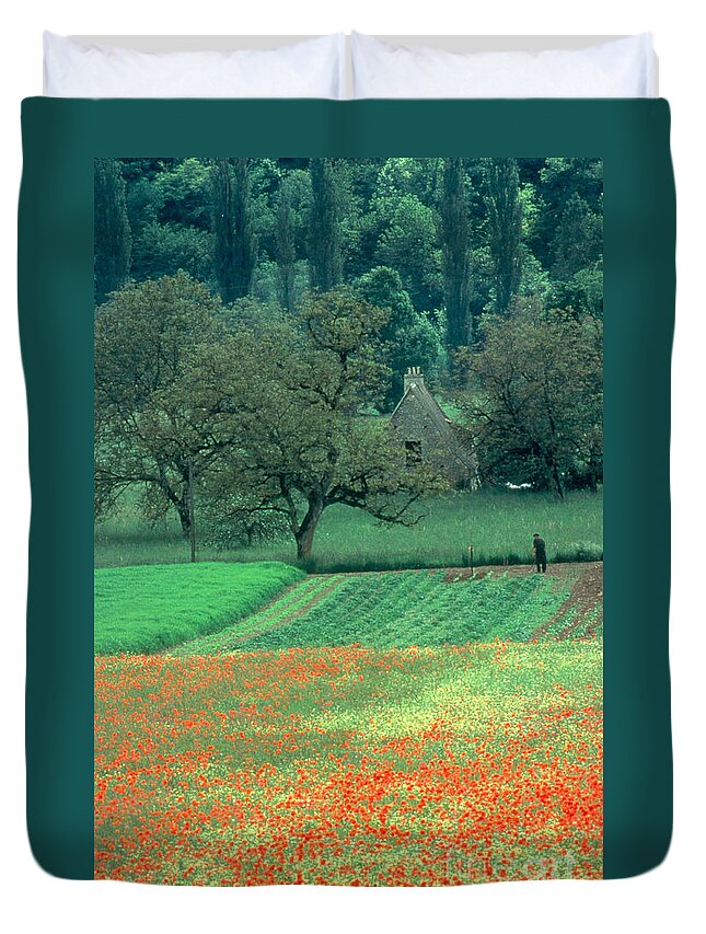 Garden Duvet Cover featuring the photograph Country Garden In Dordogne, France by J. P. Ferrero