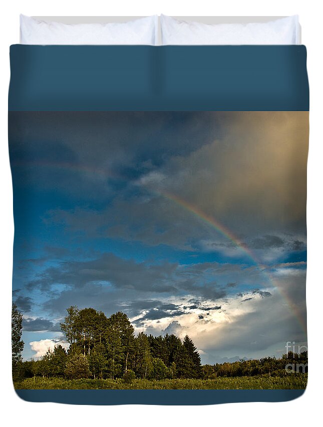 Rainbow Duvet Cover featuring the photograph Country Rainbow by Cheryl Baxter