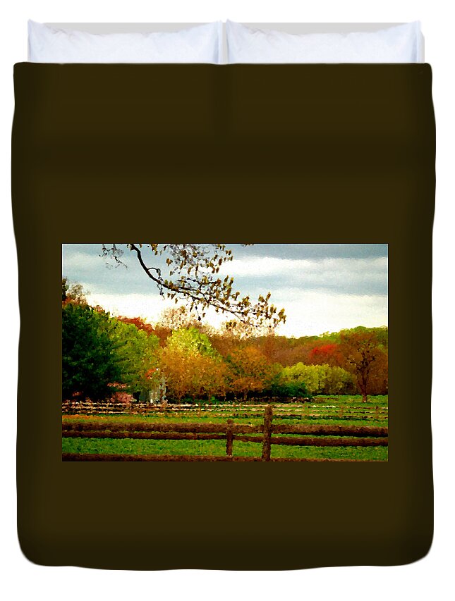 Fall Duvet Cover featuring the photograph Country Serenity by Joseph Desiderio
