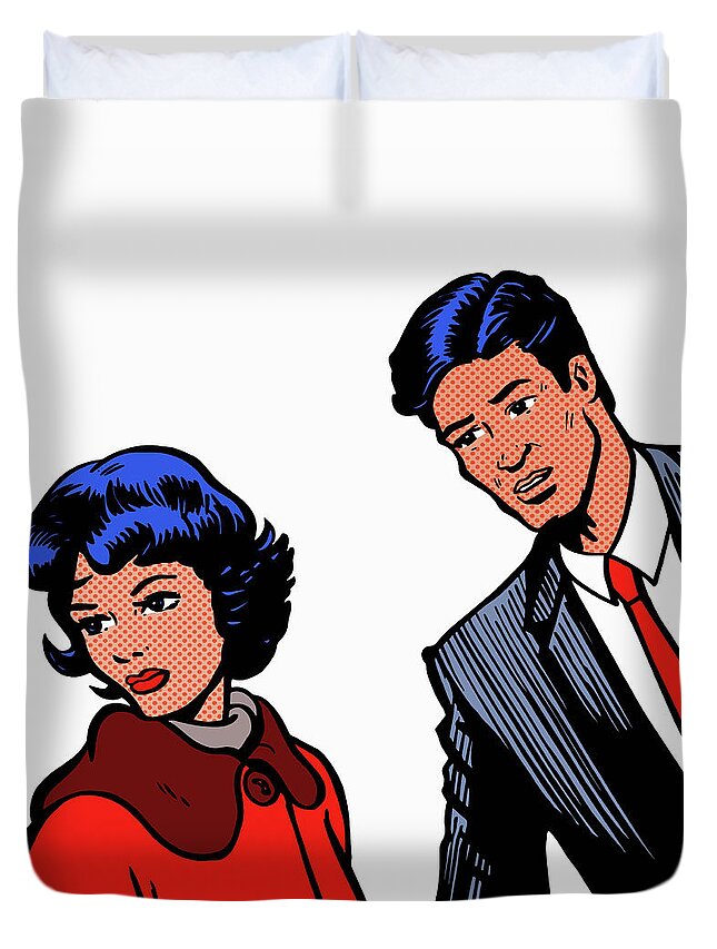 30-34 Duvet Cover featuring the photograph Couple Arguing by Ikon Images