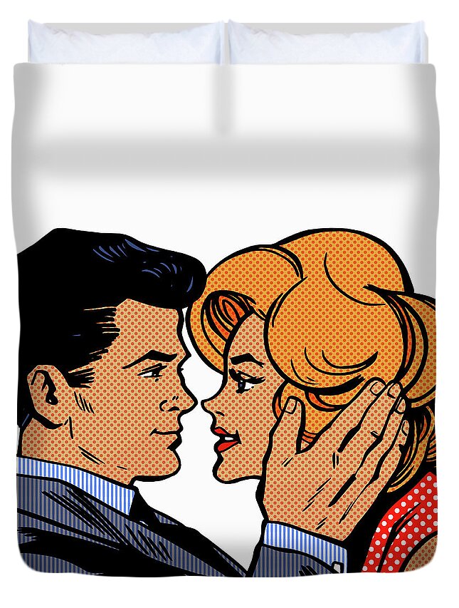20-29 Duvet Cover featuring the photograph Couple Staring Into Each Others Eyes by Ikon Images