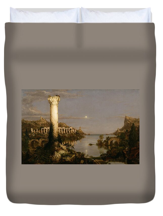 Thomas Cole Duvet Cover featuring the painting Course of Empire Desolation by Thomas Cole