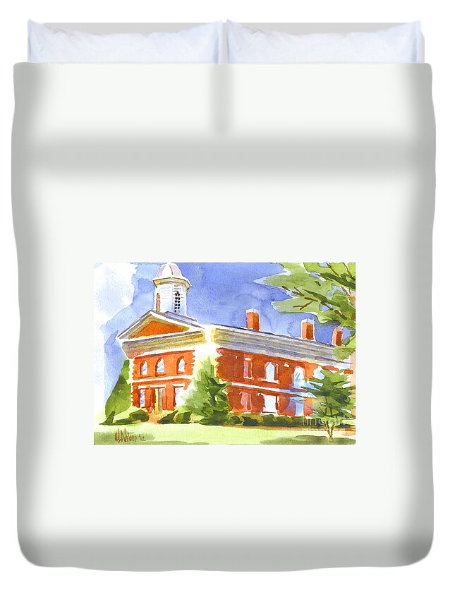 Courthouse Bright Duvet Cover featuring the painting Courthouse Bright by Kip DeVore