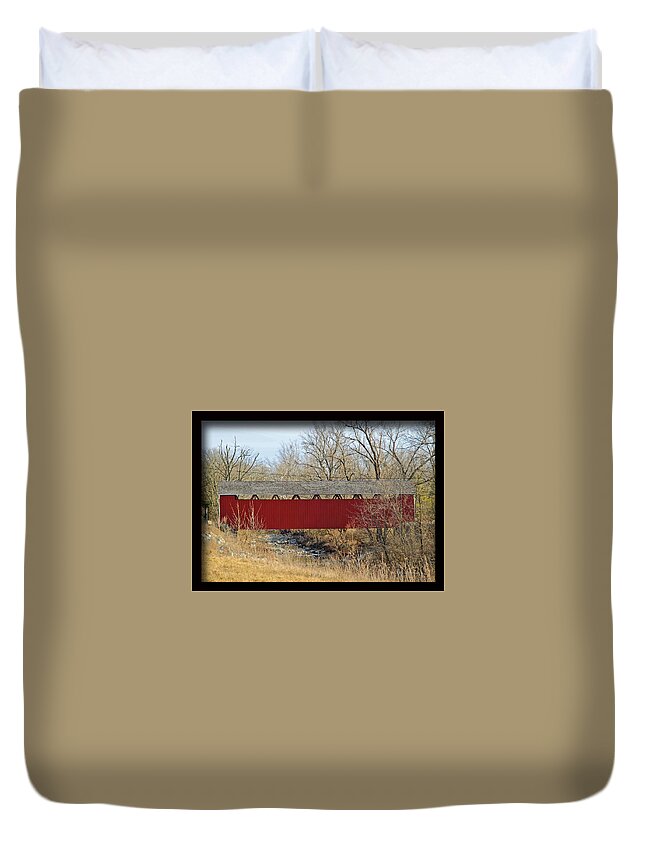 Covered Bridge Duvet Cover featuring the photograph Covered Bridge of Johnson Fork by PJQandFriends Photography