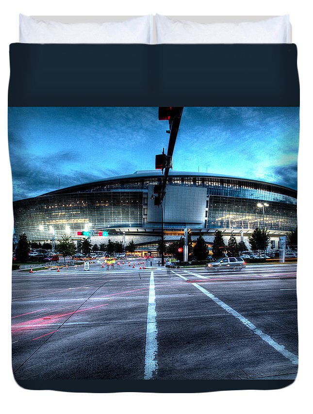 Dallas Cowboys Duvet Cover featuring the photograph Cowboys Stadium pregame by Jonathan Davison