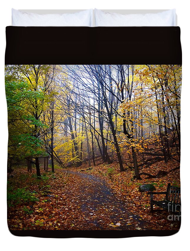 Autumn Duvet Cover featuring the photograph Cozy Fall Corner by Jacqueline Athmann