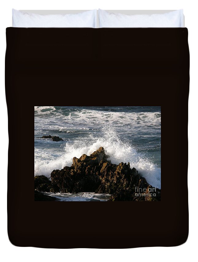 Wave Duvet Cover featuring the photograph Crashing Wave by Bev Conover