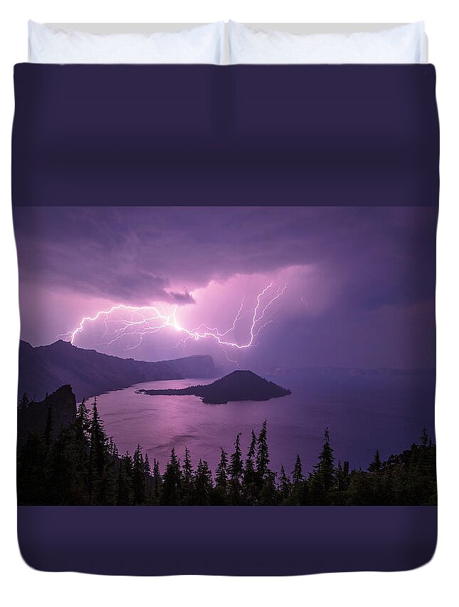 Crater Storm Duvet Cover featuring the photograph Crater Storm by Chad Dutson