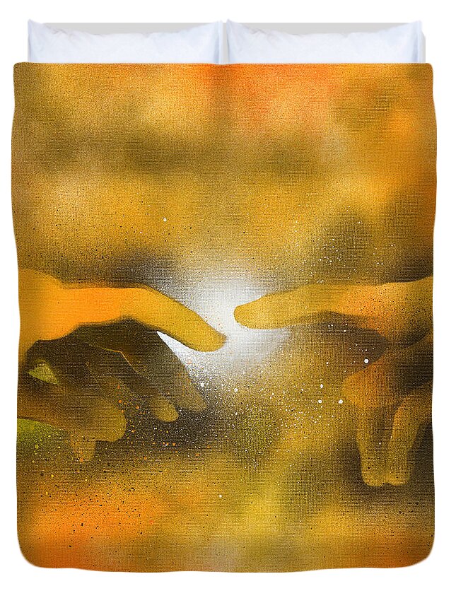Creation Duvet Cover featuring the painting Creation by Hakon Soreide