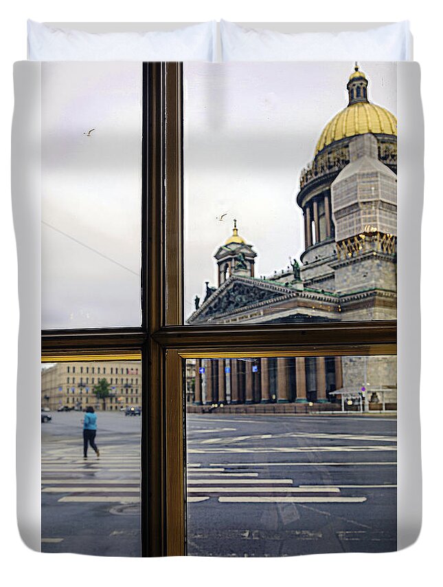 St Basils Cathedral Duvet Cover featuring the photograph Crossing Over St. Basil Cathedral by Madeline Ellis