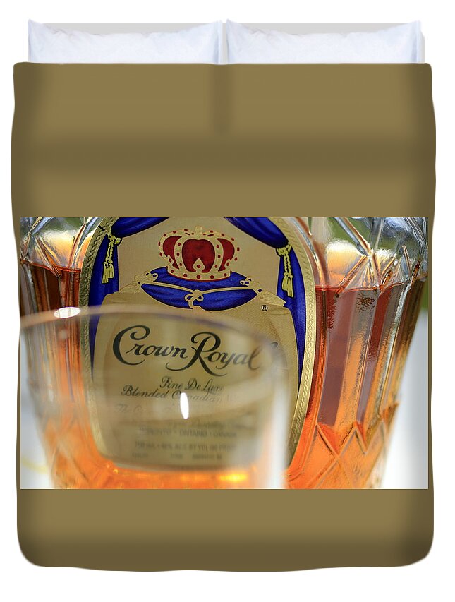 Crown Royal Duvet Cover featuring the photograph Crown Royal Canadian Whisky by Valerie Collins