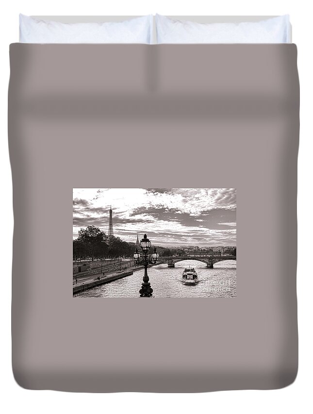 France Duvet Cover featuring the photograph Cruise on the Seine by Olivier Le Queinec