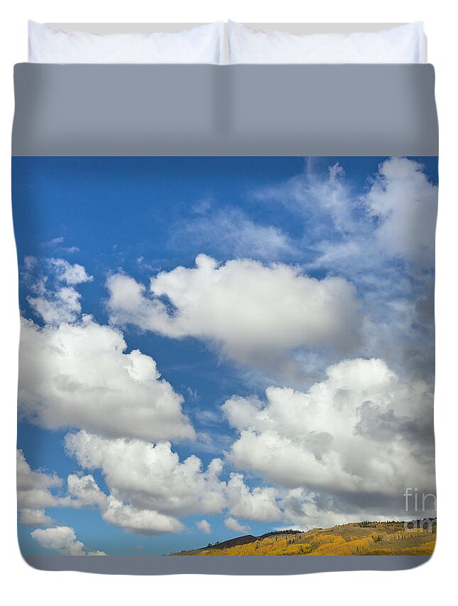 00559138 Duvet Cover featuring the photograph Cumulus Clouds And Aspens by Yva Momatiuk John Eastcott