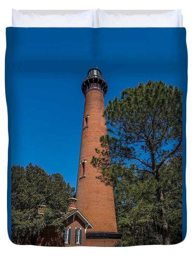Currituck Duvet Cover featuring the photograph Currituck Lighthouse by Stacy Abbott