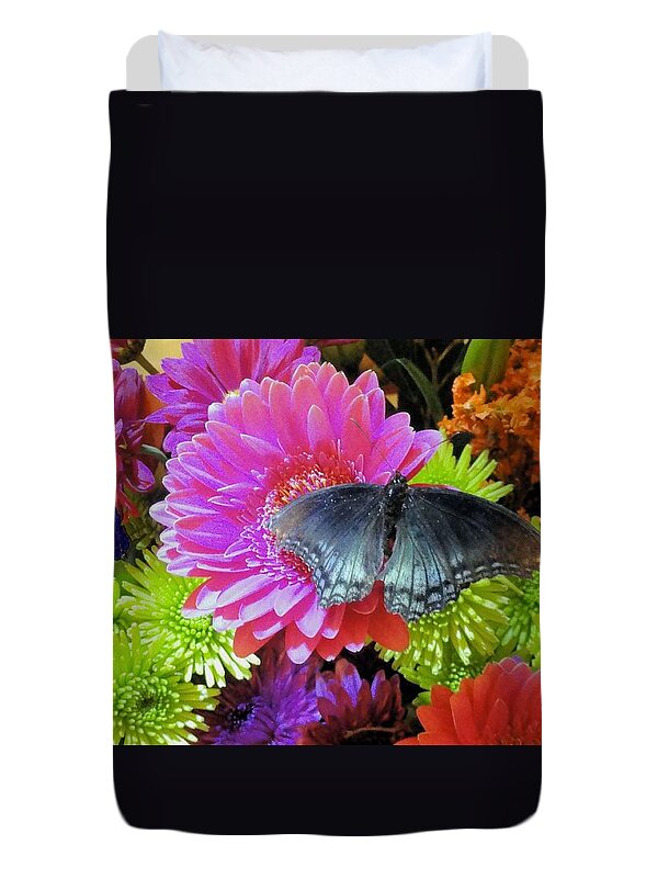 Flowers Duvet Cover featuring the photograph Cut Flowers for a Special Birthday by Janette Boyd