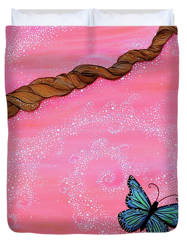 Cypress Paintings Duvet Cover featuring the painting Cypress Wand by Deborha Kerr