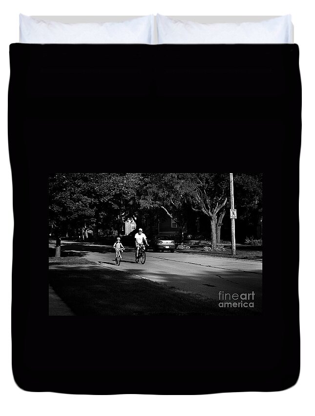 Frank-j-casella Duvet Cover featuring the photograph Daddy's Shadow by Frank J Casella