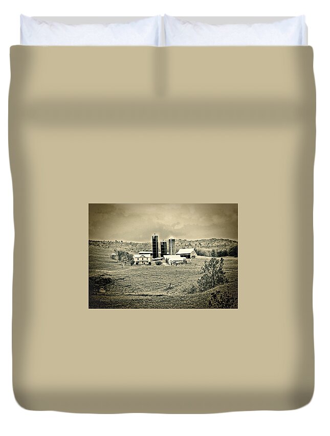 Farm Duvet Cover featuring the photograph Dairy Farm by Denise Romano