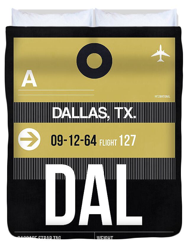 Dallas Duvet Cover featuring the digital art Dallas Airport Poster 2 by Naxart Studio