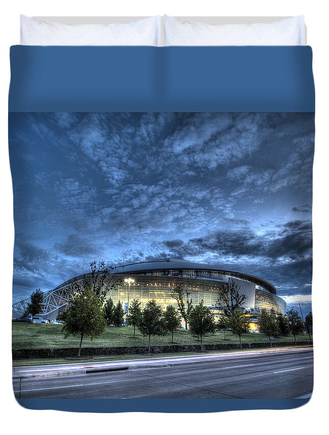 Dallas Cowboys Duvet Cover featuring the photograph Dallas Cowboys Stadium by Jonathan Davison
