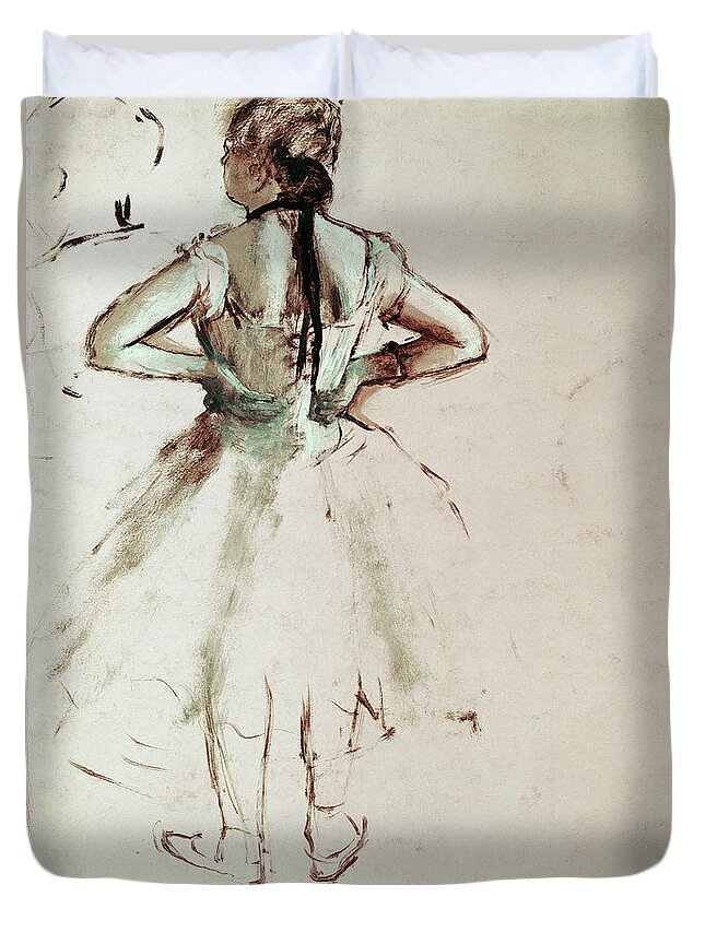 Dancer Viewed From The Back Duvet Cover For Sale By Edgar Degas