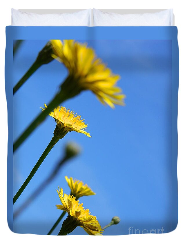 Flower Duvet Cover featuring the photograph Dancing with the flowers by Andrea Anderegg