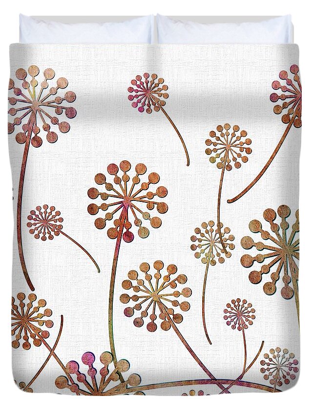 Dandelion Seeds Duvet Cover featuring the digital art Dandelion Seeds by Barbara A Griffin