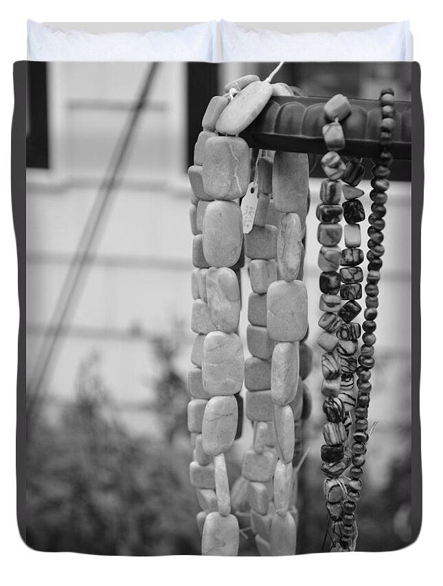 Beads Duvet Cover featuring the photograph Dangling Beads by Meganne Peck