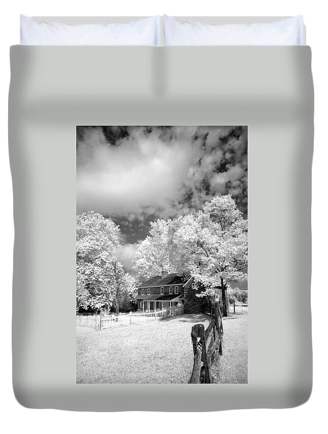 Infrared Duvet Cover featuring the photograph Daniel Boone Homestead - 2 by Paul W Faust - Impressions of Light