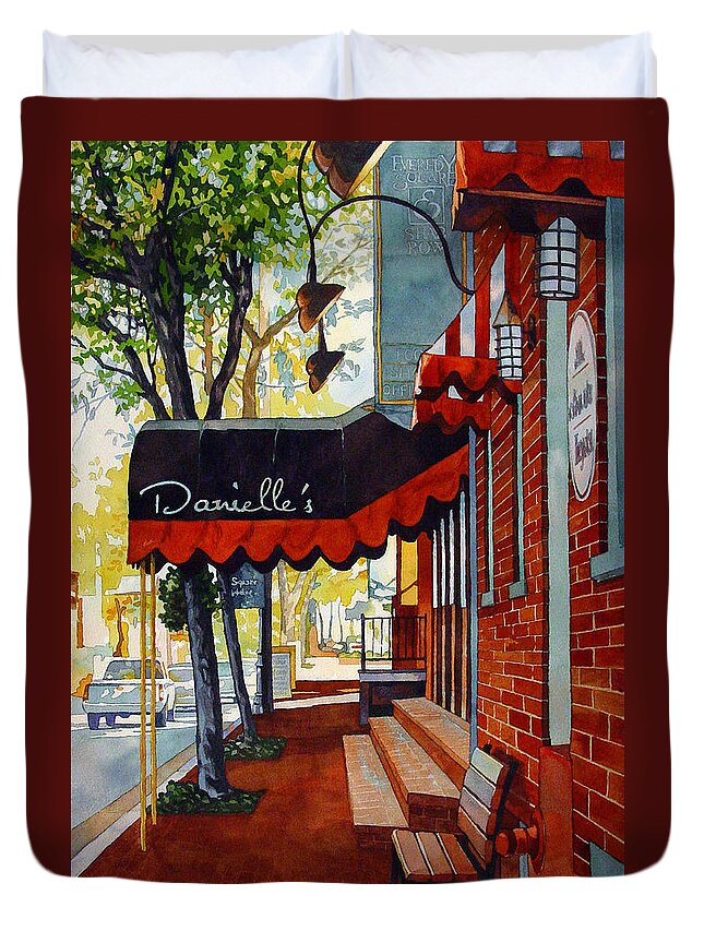 Landscape Duvet Cover featuring the painting Danielle's by Mick Williams