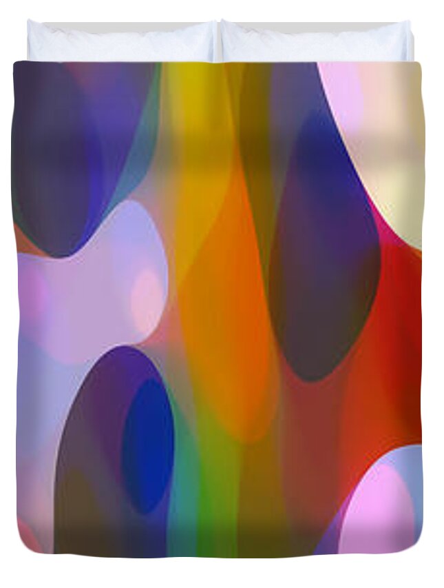 Bold Duvet Cover featuring the painting Dappled Light Panoramic Vertical 2 by Amy Vangsgard