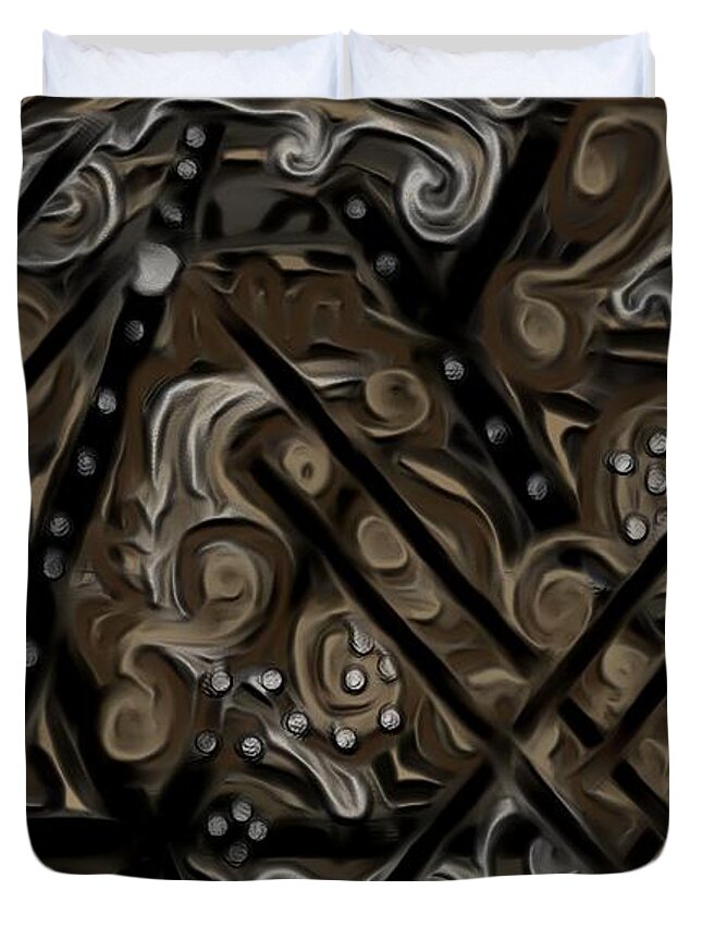 Chocolate Swirl Cake Duvet Cover featuring the digital art Dark Chocolate Swirl Cake by Barbara St Jean