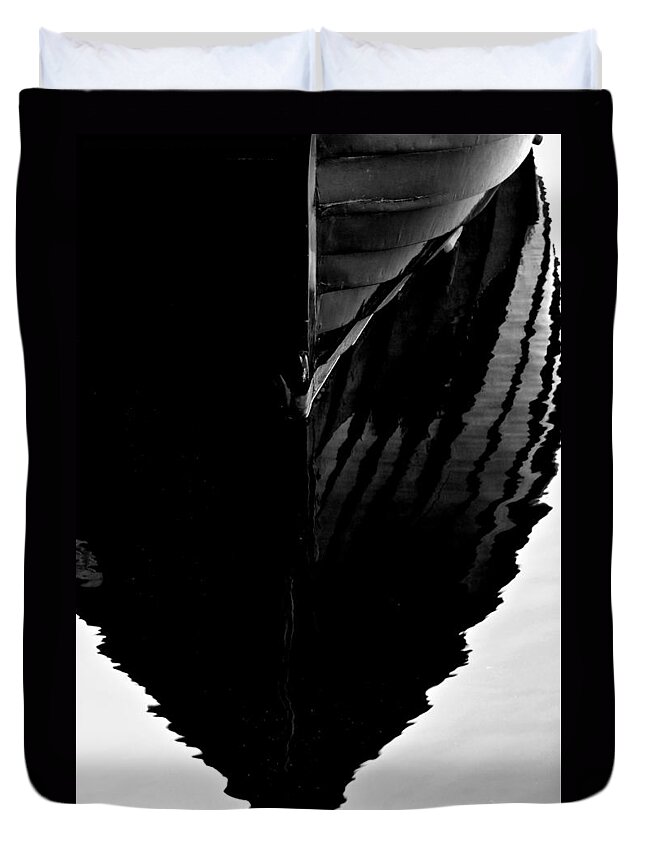 Newel Hunter Duvet Cover featuring the photograph Dark Dinghy by Newel Hunter