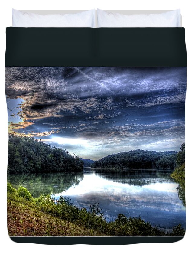 Strouds Duvet Cover featuring the photograph Dark Waters by Jonny D