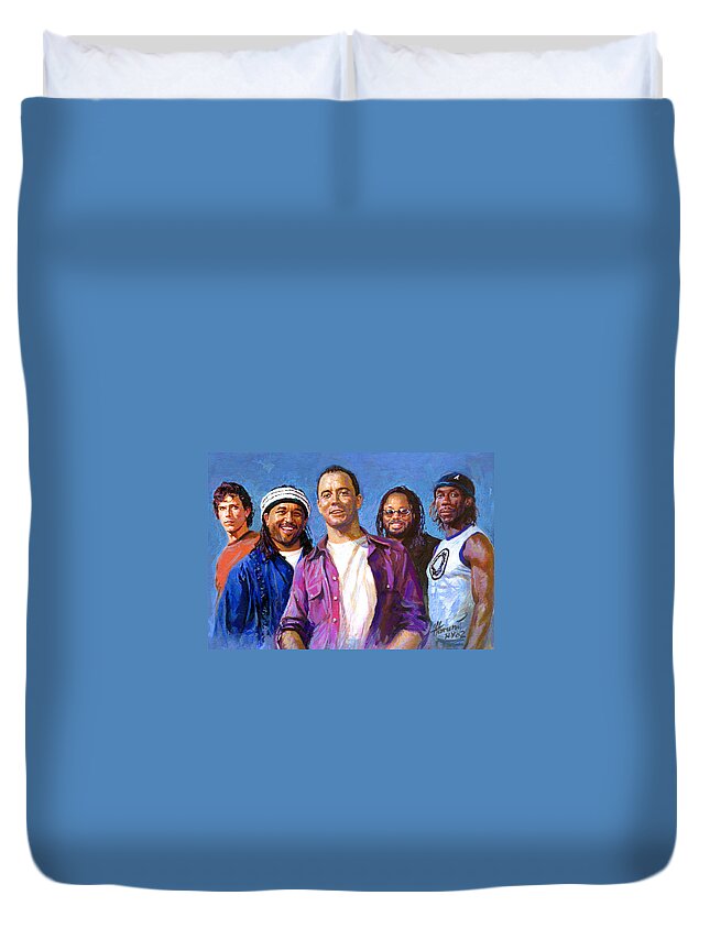 Dave Matthews Band Duvet Cover featuring the drawing Dave Matthews Band by Viola El