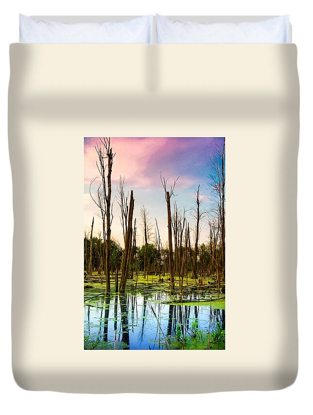 Michigan Duvet Cover featuring the photograph Daylight in the Swamp by Lars Lentz