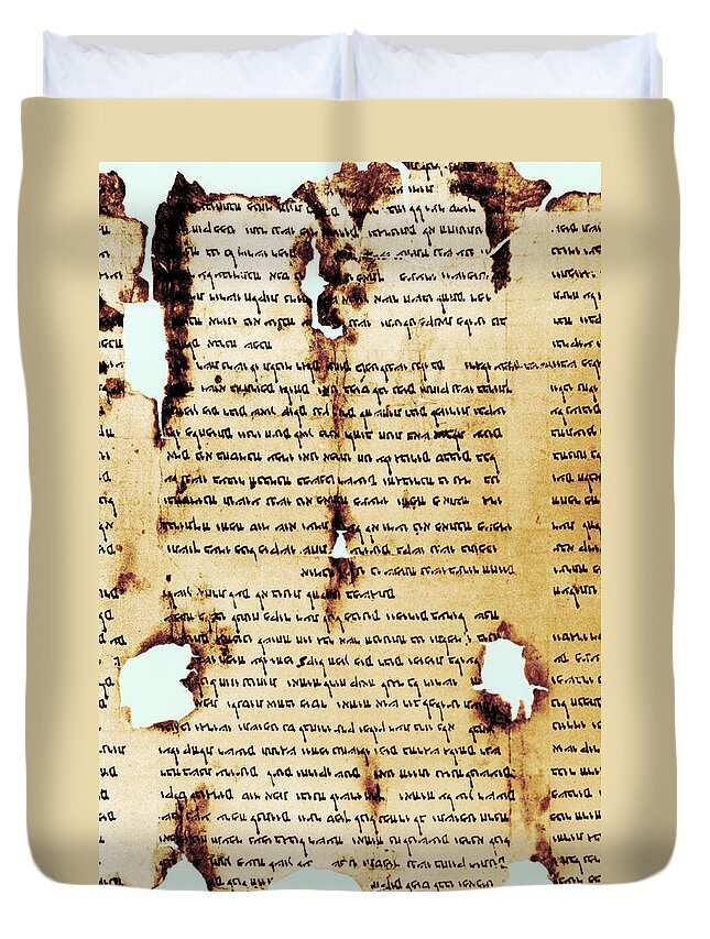 Character Duvet Cover featuring the photograph Dead Sea Scroll by Omikron