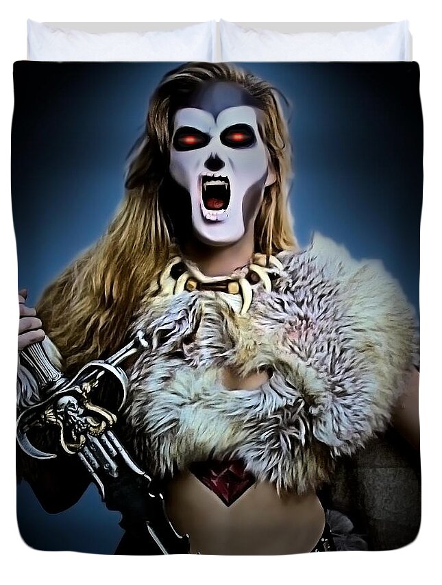 Sexy Duvet Cover featuring the painting Death Knight by Jon Volden
