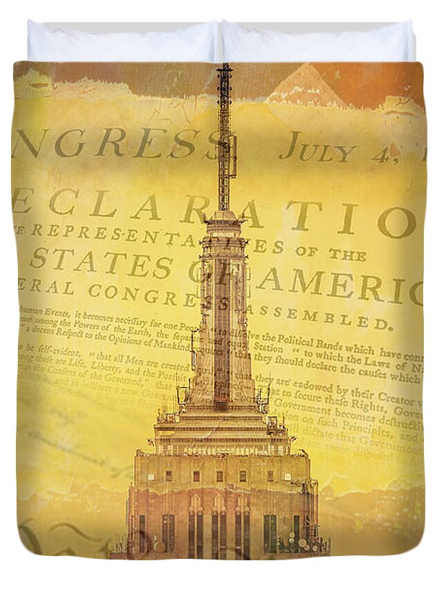 New York Duvet Cover featuring the digital art Liberation Nation by Az Jackson