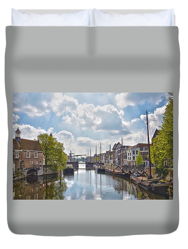 Rotterdam Duvet Cover featuring the photograph Delfshaven Rotterdam by Frans Blok