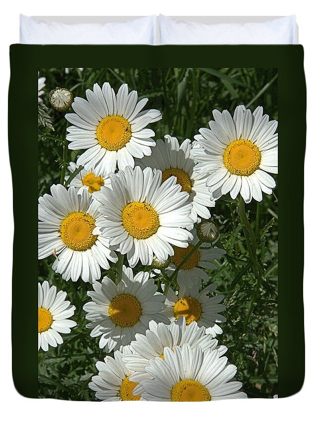 Daisy Duvet Cover featuring the photograph Delightful Daisies by Valerie Kirkwood
