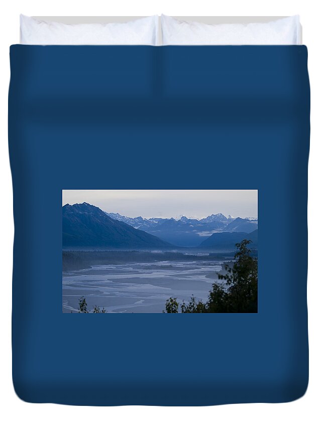 Anchorage Duvet Cover featuring the photograph Denali Side Mountain Ranges by Tara Lynn