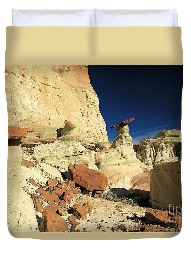 Wahweap Hoodoos Duvet Cover featuring the photograph Desert Decorations by Adam Jewell