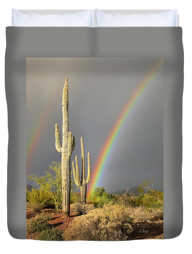 Desert Duvet Cover featuring the photograph Desert Rainbow by Gordon Beck